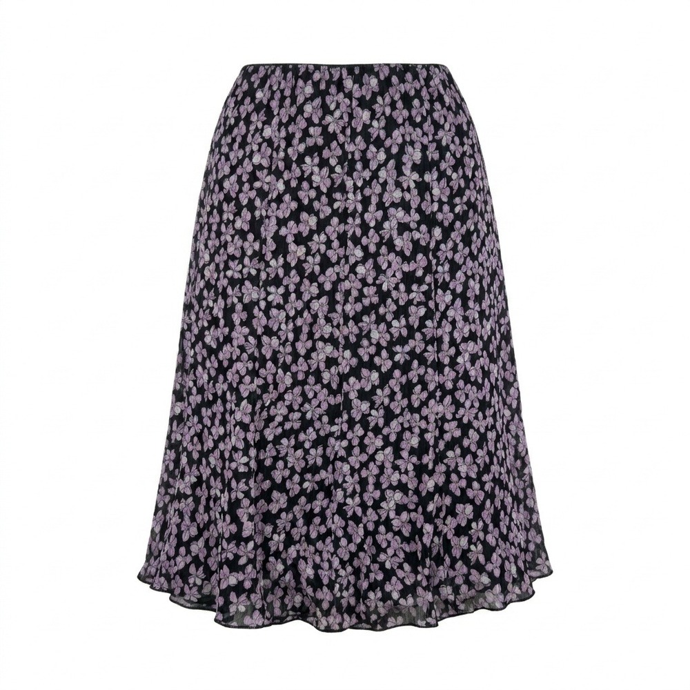 Dark Floral Cottagecore Midi‎ Skirt Flowy Y2K Fairycore A-Line Lined Size S